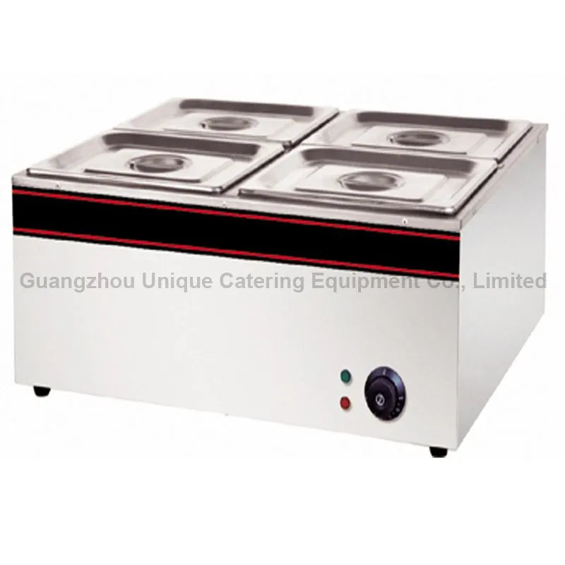 Bain-marie électrique commercial à 4 bacs